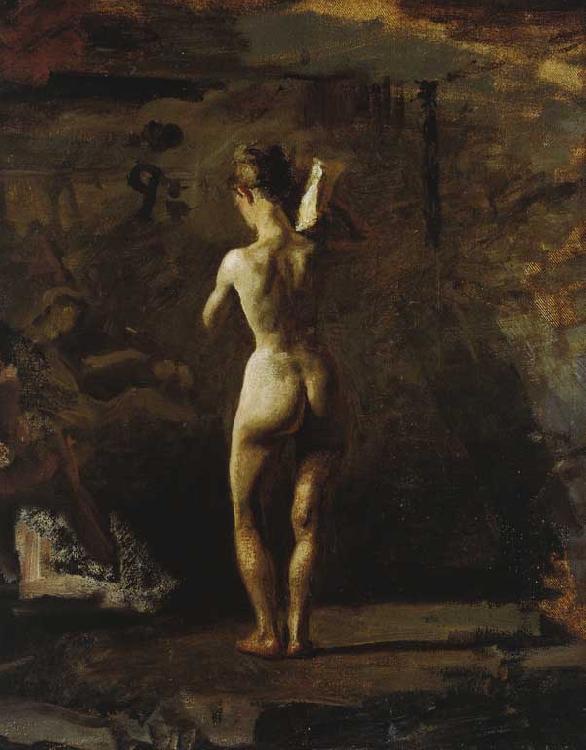 Thomas Eakins Study for William Rush Carving His Allegorical Figure of the Schuylkill River oil painting image